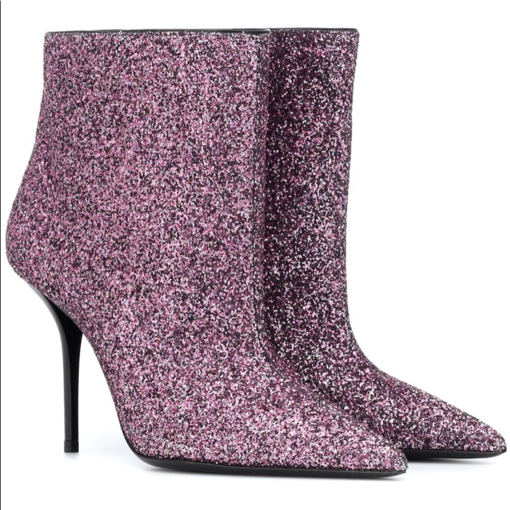 Saint Laurent Pierre 95 Glitter Ankle Boots